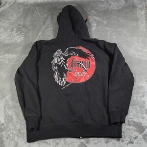 Dixxon Flannel Co Hoodie Mens Large Black Full Zip Deep Into The Darkness Raven